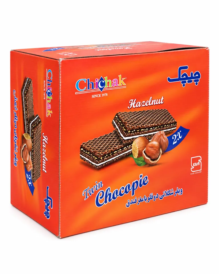 ویفر دوقلوی شکوپای فندقی چیچک بسته 24 عددی